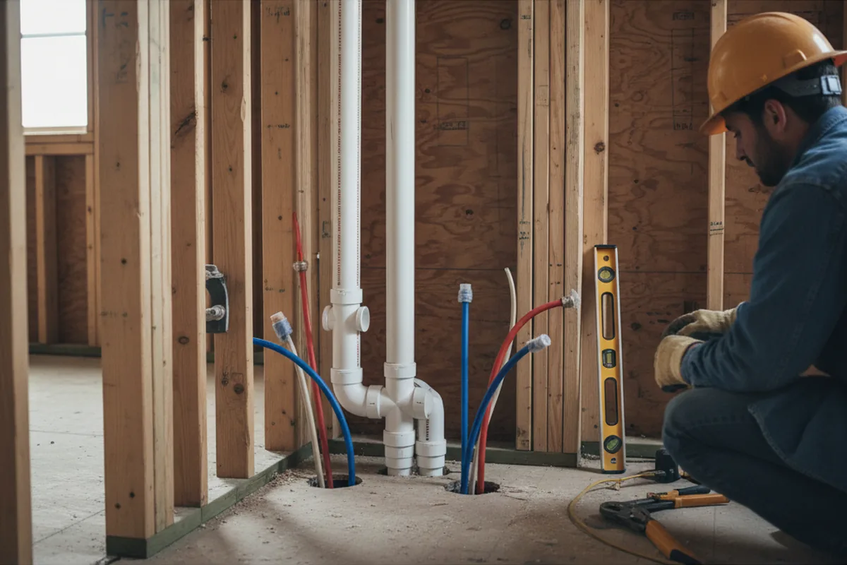 Drain and supply rough-in during Leak Detection in Fairland